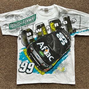 Vintage 1990s 90s Carl Edwards NASCAR Racing Ford t shirt